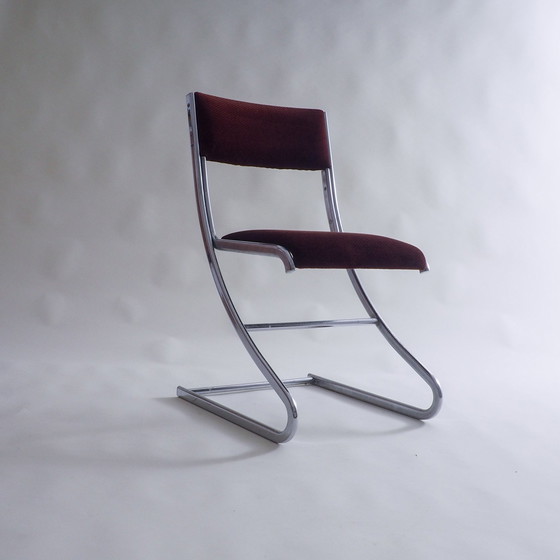 Image 1 of Chaise de salle à manger en chrome tubulaire