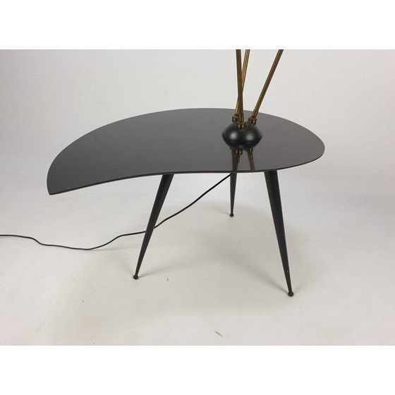 Image 1 of Table d'appoint vintage avec 3 scones lumineux réglables, Italie 1960