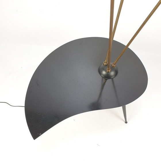 Image 1 of Table d'appoint vintage avec 3 scones lumineux réglables, Italie 1960