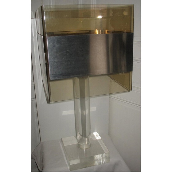 Image 1 of Lampe vintage en plexiglas et aluminium, 1970