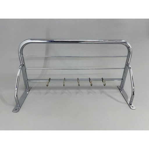 Porte-manteau Bauhaus vintage en chrome, Tchécoslovaquie, années 1930