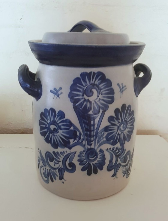 Récipient à choucroute et cornichon vintage peint à la main avec couvercle – Objets déco, Ceramic (photo 4 of 6)