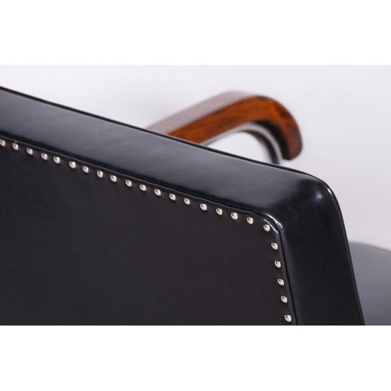 Image 1 of Paire de fauteuils Bauhaus en hêtre et acier chromé, Tchécoslovaquie 1930