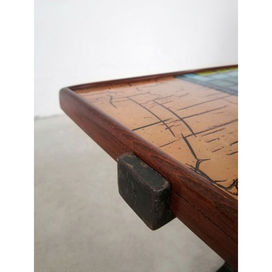 Image 1 of Table basse vintage en cuivre polychrome, Italie 1950