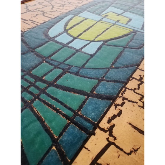 Image 1 of Table basse vintage en cuivre polychrome, Italie 1950