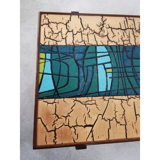 Image 1 of Table basse vintage en cuivre polychrome, Italie 1950