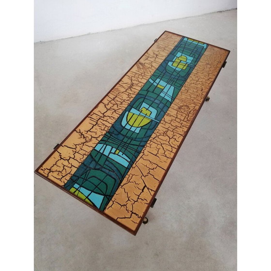 Image 1 of Table basse vintage en cuivre polychrome, Italie 1950