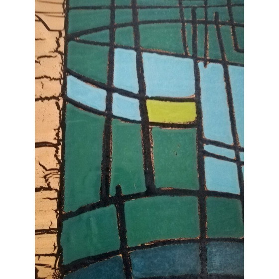 Image 1 of Table basse vintage en cuivre polychrome, Italie 1950