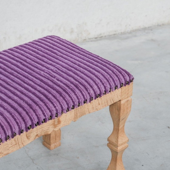 Image 1 of Tabouret vintage en chêne et tissu, Danemark 1960