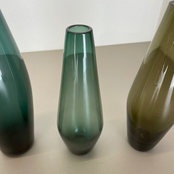 Image 1 of Ensemble de 3 vases vintage en turmaline par Wilhelm Wagenfeld pour Wmf, Allemagne années 1960