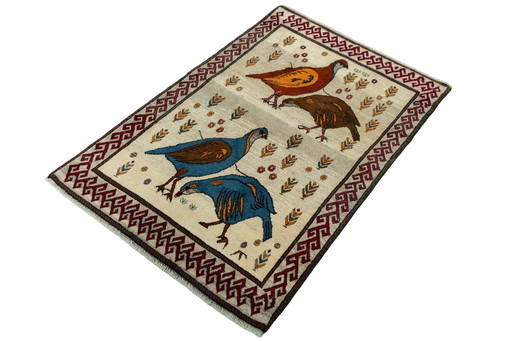 Tapis Gabbeh Nomade noué à la main - 160 X 105 cm