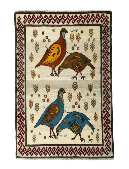 Tapis Gabbeh Nomade noué à la main - 160 X 105 cm