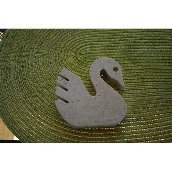 Image 1 of Sculpture vintage en travertin en forme de cygne par Enzo Mari pour Fratelli Manel, Italie 1970