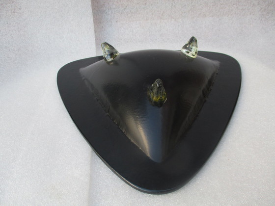 Image 1 of Bol décoratif triangulaire coloré en verre de L'Arte Del Vetro.