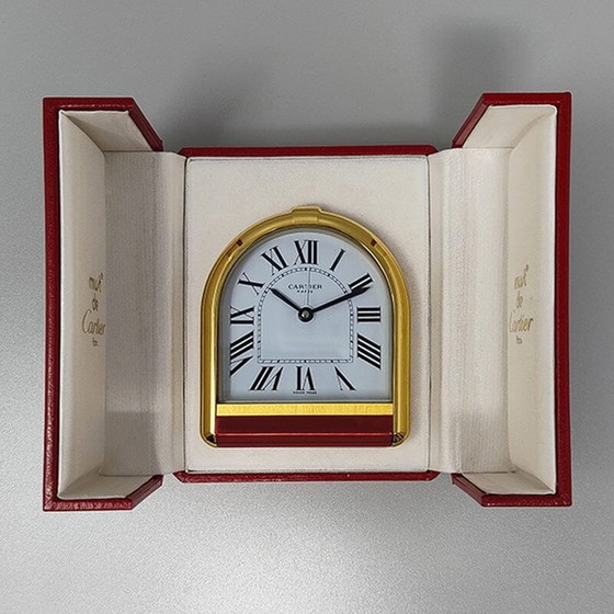 Image 1 of 1980S Gorgeous Cartier Romane Alarm Clock Pendulette. Fabriqué en Suisse