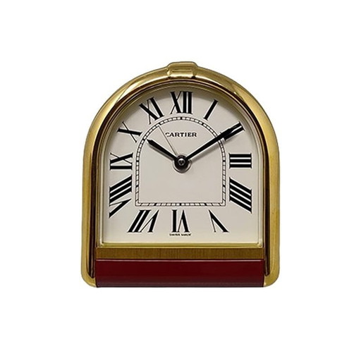 1980S Gorgeous Cartier Romane Alarm Clock Pendulette. Fabriqué en Suisse