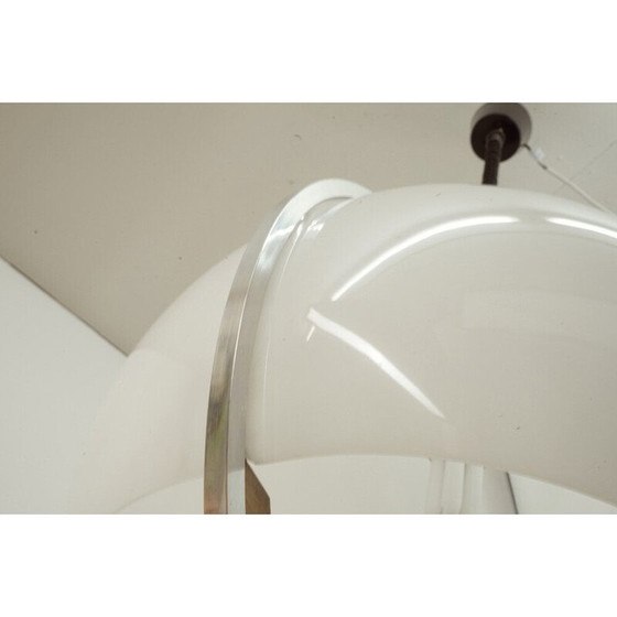 Image 1 of Plafonnier vintage en plastique bulle et poignée en teck, États-Unis 1970