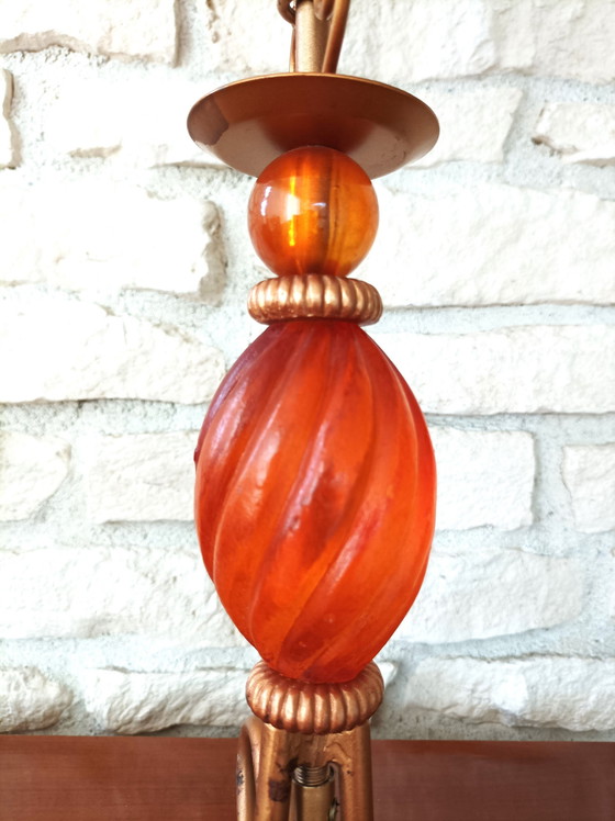 Image 1 of Lampe À Poser Abat Jour Conique Orange