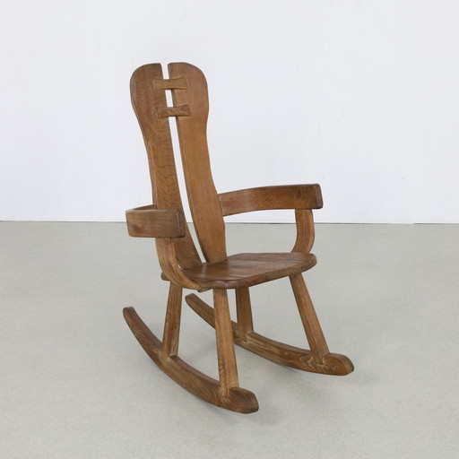 Fauteuil à bascule Brutalist De Puydt, 1970S