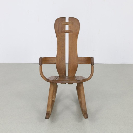 Fauteuil à bascule Brutalist De Puydt, 1970S