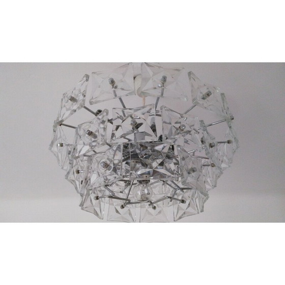 Image 1 of Grand lustre vintage en verre - 1970
