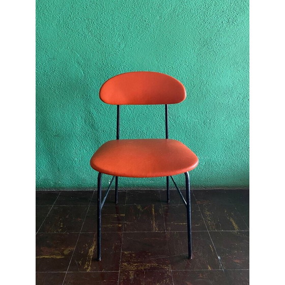 Image 1 of Chaises vintage en cuir et métal, Italie
