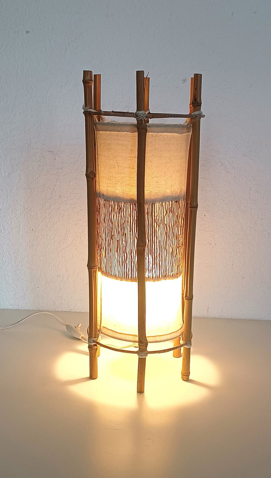 Image 1 of Lampe de table Sixties avec bambou