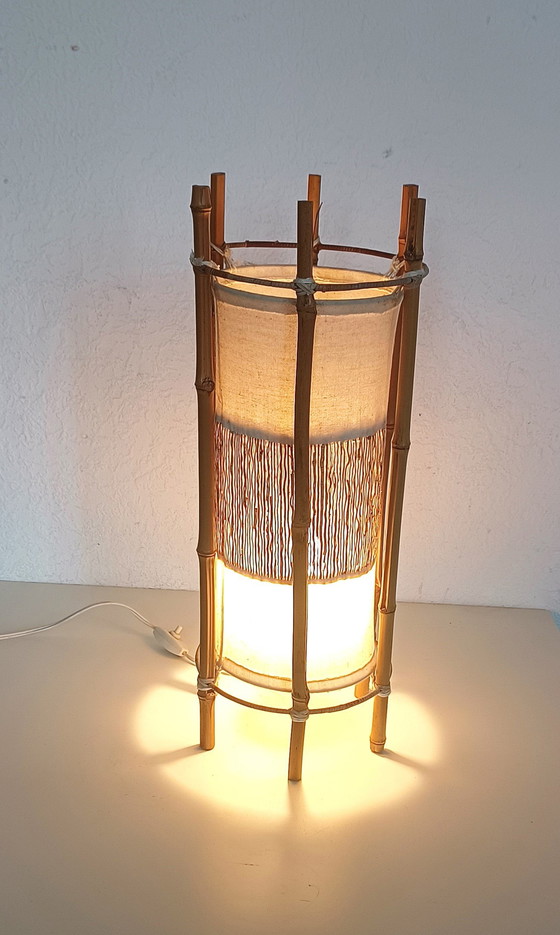 Image 1 of Lampe de table Sixties avec bambou