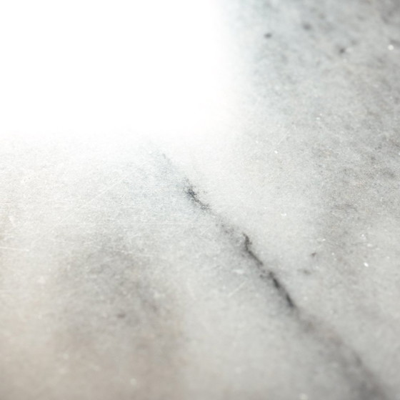 Image 1 of Wit Marmer Tafel Rond, Angelo Mangiarotti, Italie 1979