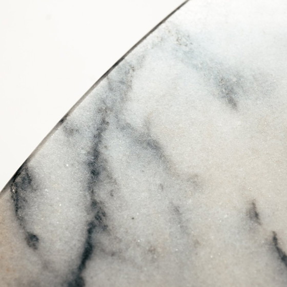 Image 1 of Wit Marmer Tafel Rond, Angelo Mangiarotti, Italie 1979