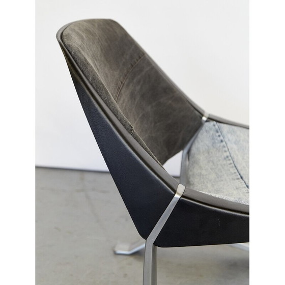 Image 1 of Paire de fauteuils vintage en aluminium et denim de Knut Hesterberg pour Selectform, Allemagne 1970s