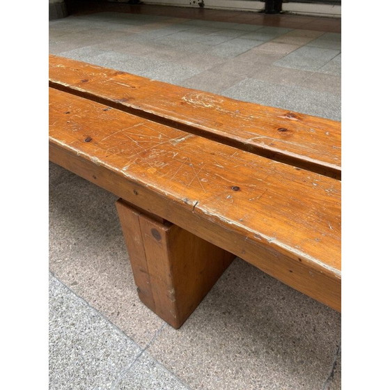 Image 1 of Banc vintage en pin massif, sélectionné par Charlotte Perriand, 1947