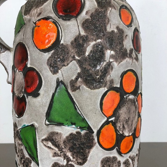 Image 1 of Grand vase vintage en poterie Fat Lava multicolore 420-54 de Scheurich