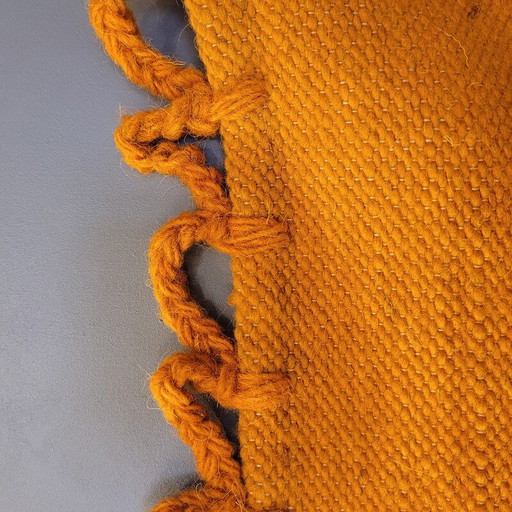 Tapis vintage en laine de mouton brodé à la main par Olga Fisch, 1980