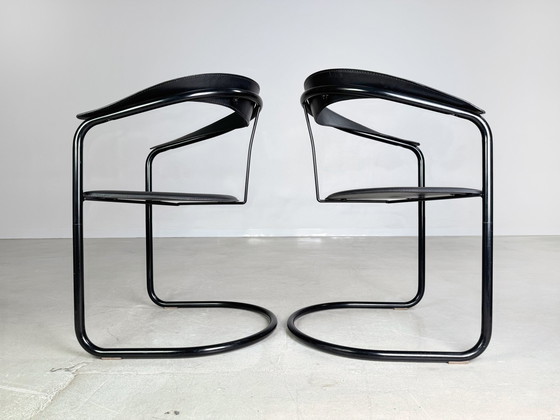 Image 1 of Lot de 2 chaises Canasta Arrben Italy Design Vintage Piétement luge