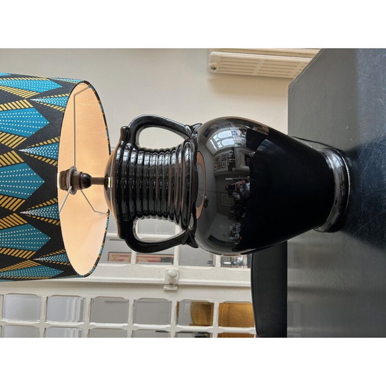 Image 1 of Lampe vintage en céramique noire, 1970