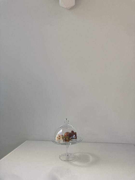 Image 1 of Plateau de service en verre avec bocal