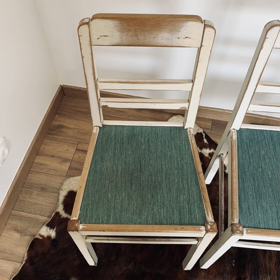 Image 1 of Ensemble de 4 chaises en bois vintage, 1950-1960