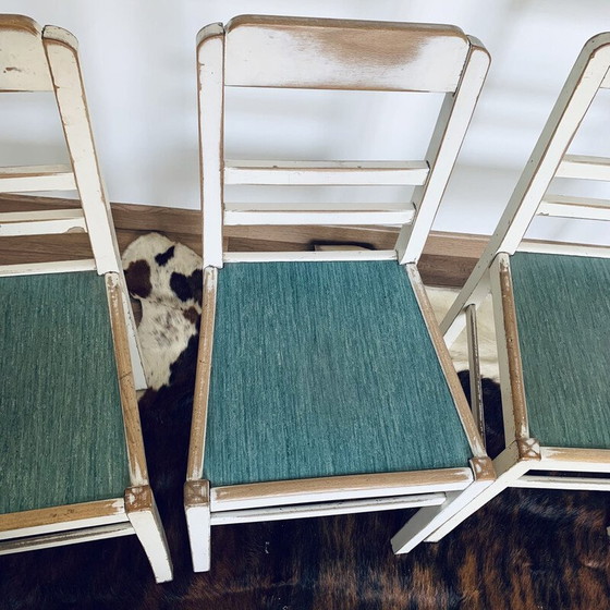 Image 1 of Ensemble de 4 chaises en bois vintage, 1950-1960