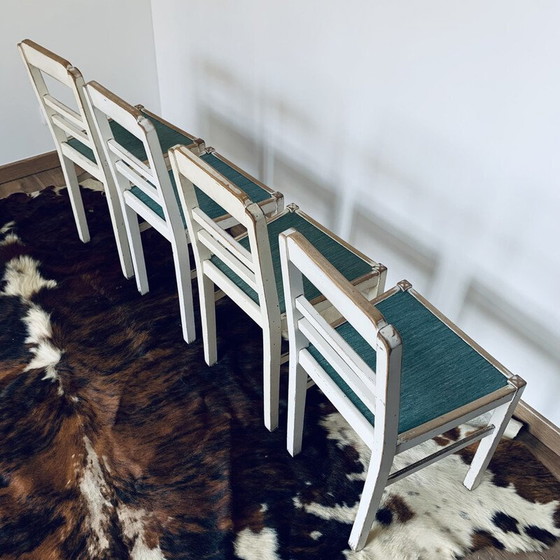 Image 1 of Ensemble de 4 chaises en bois vintage, 1950-1960