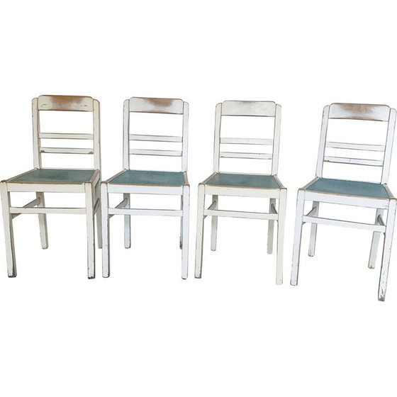 Image 1 of Ensemble de 4 chaises en bois vintage, 1950-1960