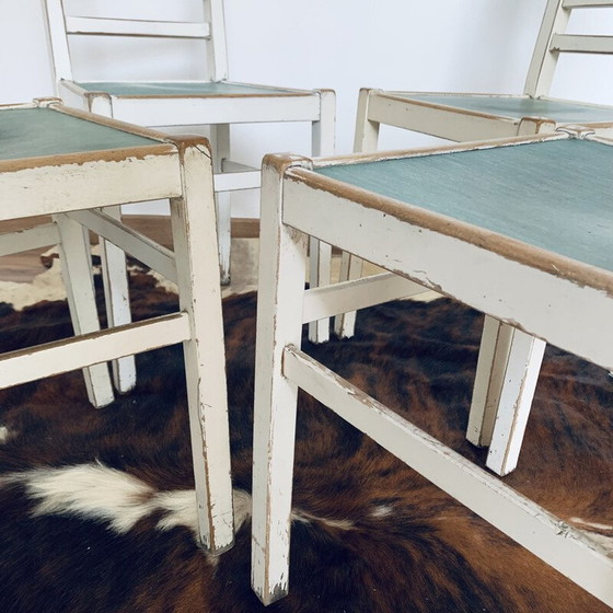Image 1 of Ensemble de 4 chaises en bois vintage, 1950-1960
