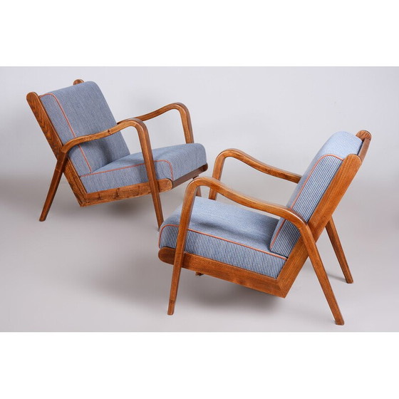Image 1 of Paire de fauteuils en frêne Art déco par Jan Vanek, Tchécoslovaquie 1940