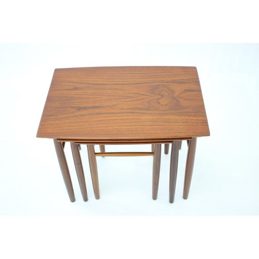 Tables gigognes vintage en teck, Danemark années 1960