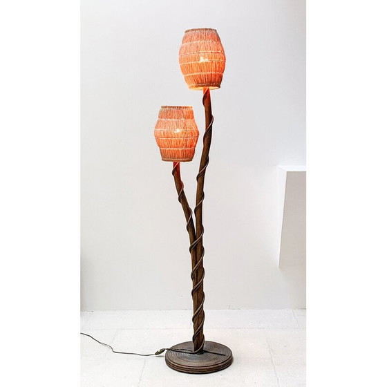 Image 1 of Lampadaire vintage en bois, 1960