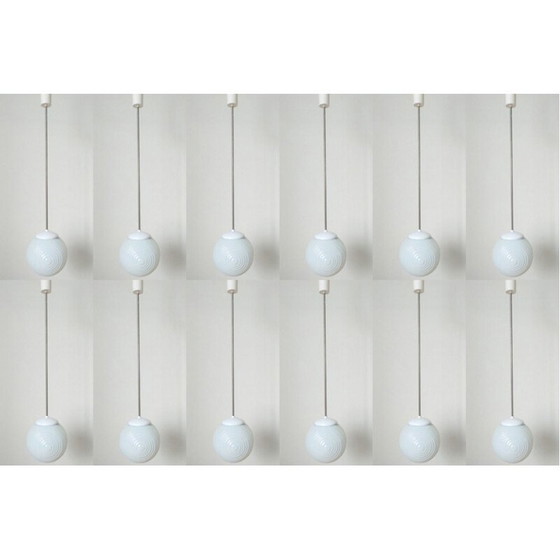 Image 1 of Ensemble de 12 lampes suspendues en verre 1970