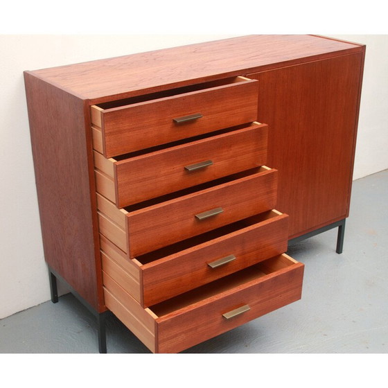 Image 1 of Buffet vintage en teck et métal, 1960