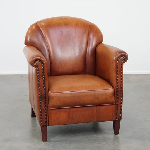 Fauteuil/chaise en cuir de boeuf