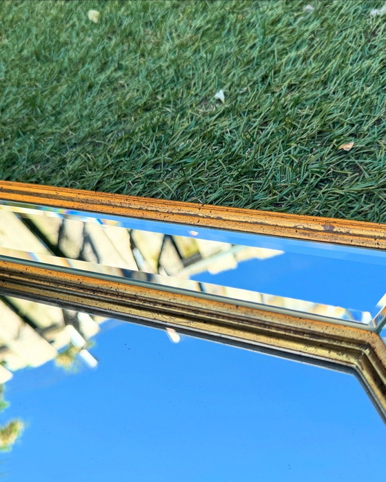 Image 1 of Deknudt - Miroir octogonal vintage doré