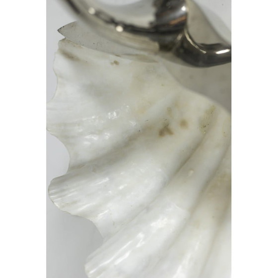 Image 1 of Cygne vintage en coquillage et bronze argenté, 1970